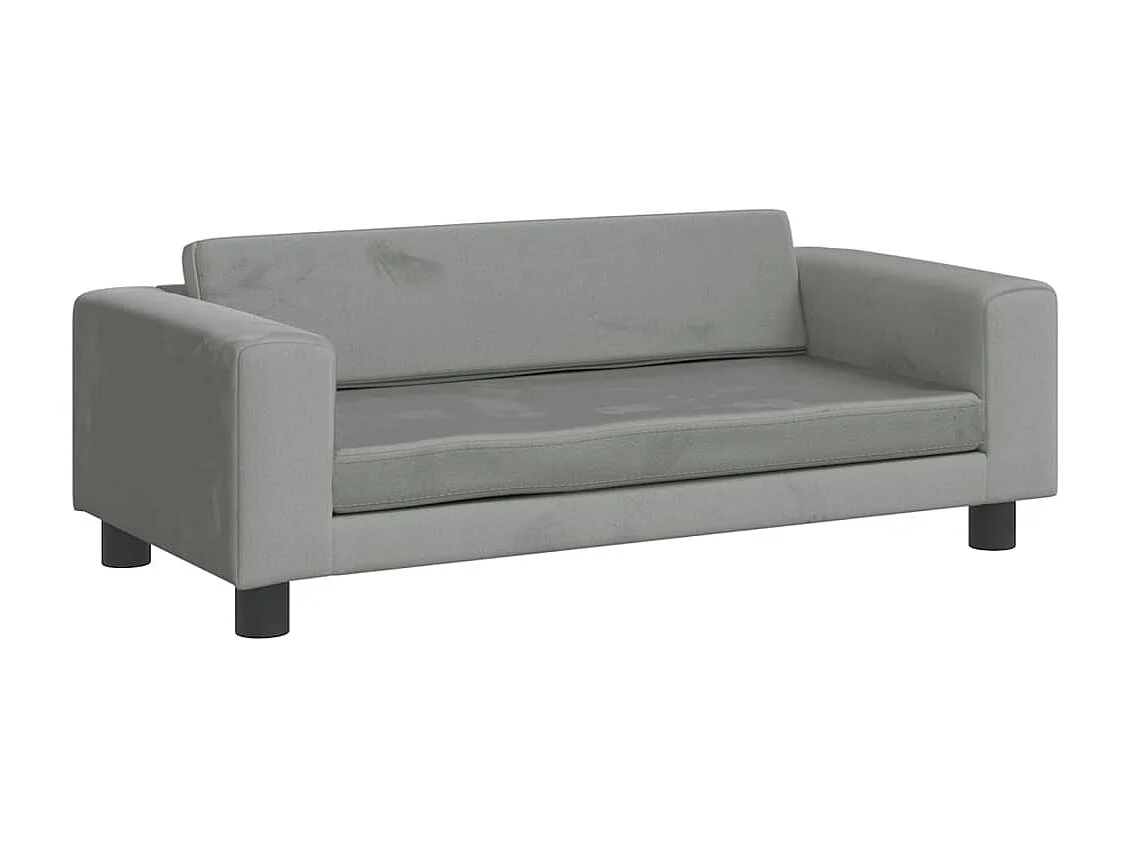 Grace  Lit pour cen avec extension gris clair 100x50x30 cm velours