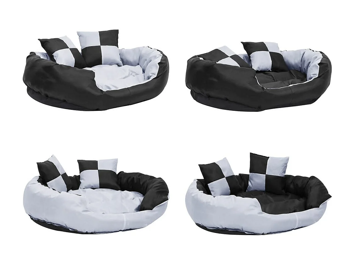 Iris Leigh  Coussin réversible lavable pour cen Gris et noir 85x70x20 cm