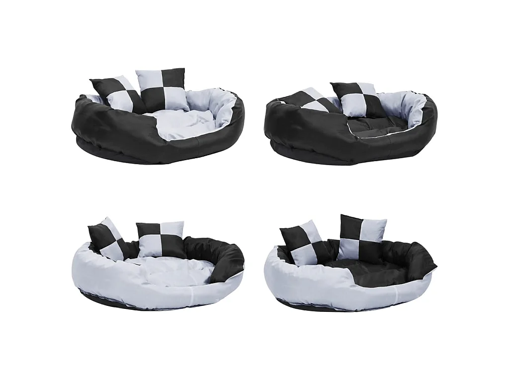 Iris Leigh  Coussin réversible lavable pour cen Gris et noir 85x70x20 cm
