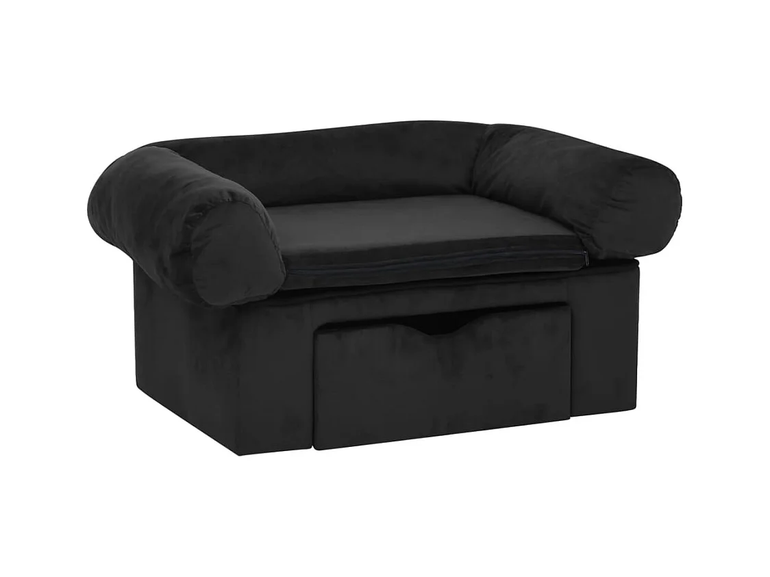 Mjorn  Canapé pour cen avec tiroir Noir 75x50x38 cm Peluche