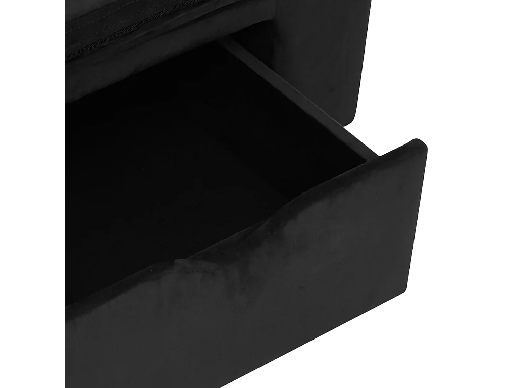 Mjorn  Canapé pour cen avec tiroir Noir 75x50x38 cm Peluche