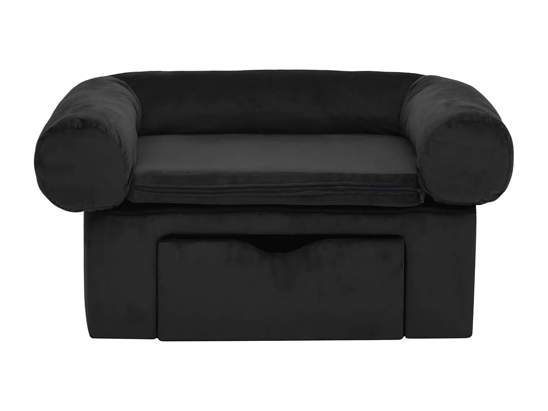 Mjorn  Canapé pour cen avec tiroir Noir 75x50x38 cm Peluche