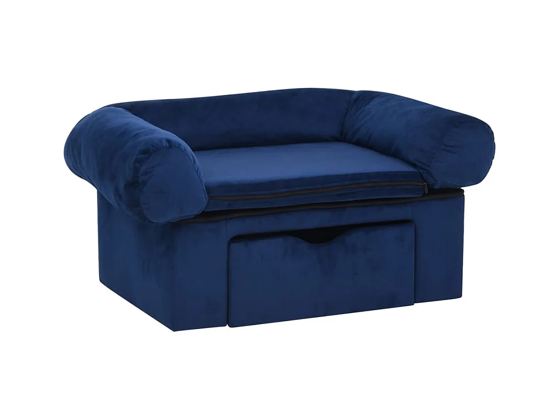 Mjorn  Canapé pour cen avec tiroir Bleu 75x50x38 cm Peluche