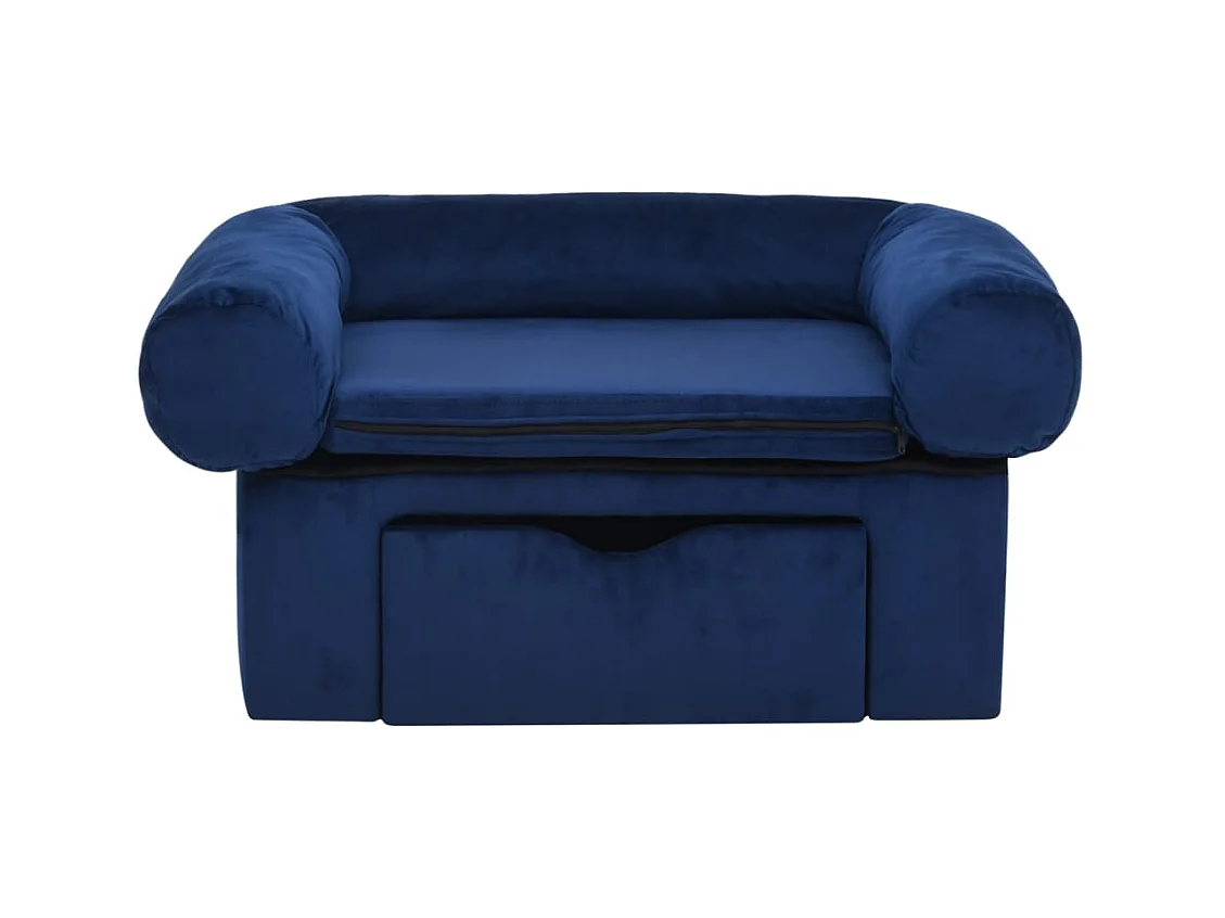 Mjorn  Canapé pour cen avec tiroir Bleu 75x50x38 cm Peluche