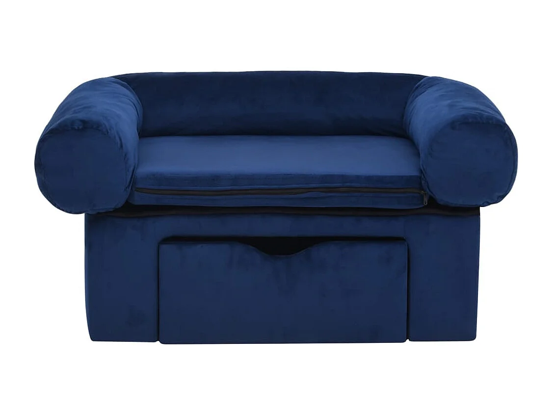 Mjorn  Canapé pour cen avec tiroir Bleu 75x50x38 cm Peluche