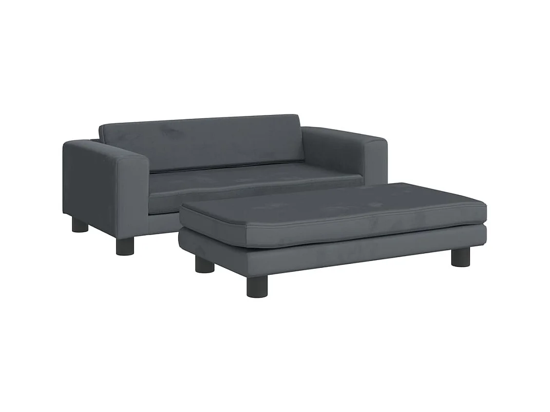 Grace  Lit pour cen avec extension gris foncé 100x50x30 cm velours