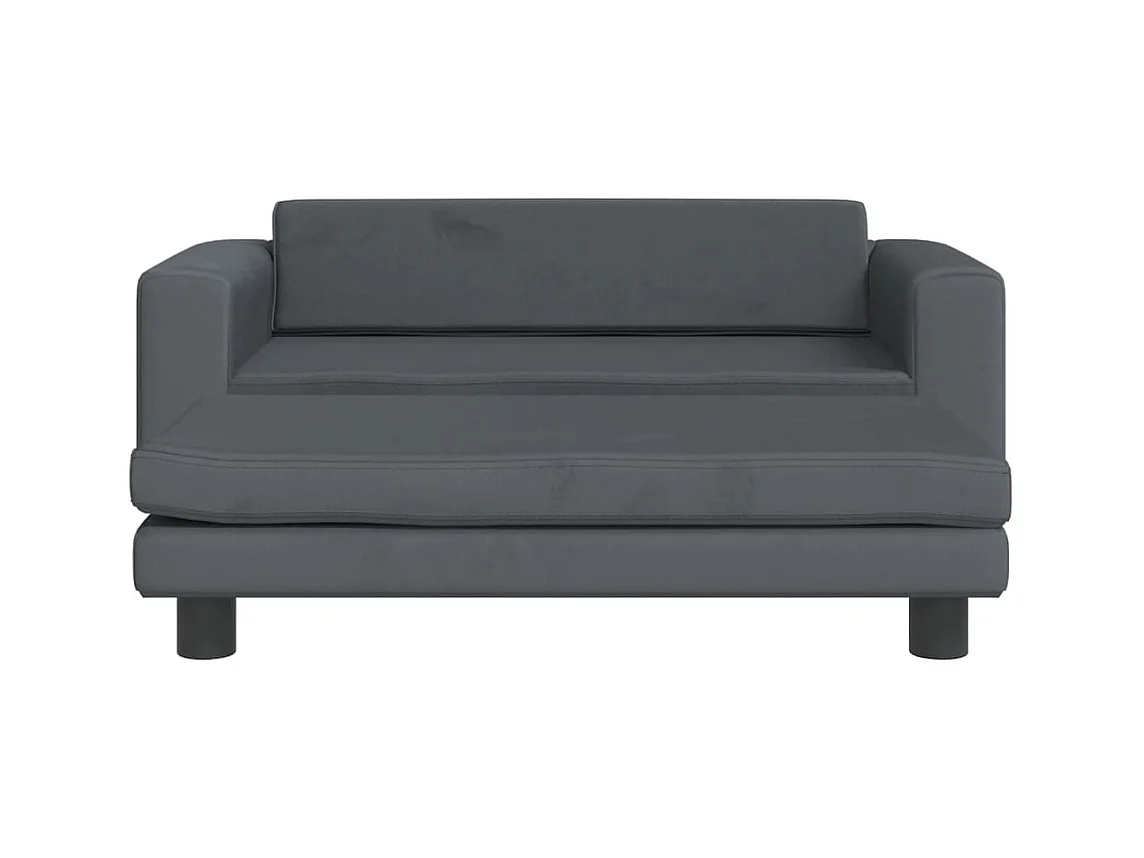 Grace  Lit pour cen avec extension gris foncé 100x50x30 cm velours