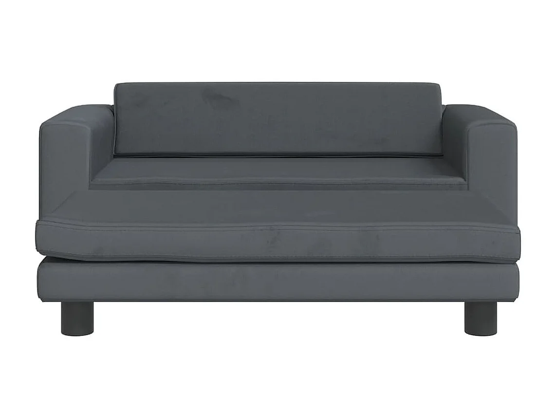 Grace  Lit pour cen avec extension gris foncé 100x50x30 cm velours