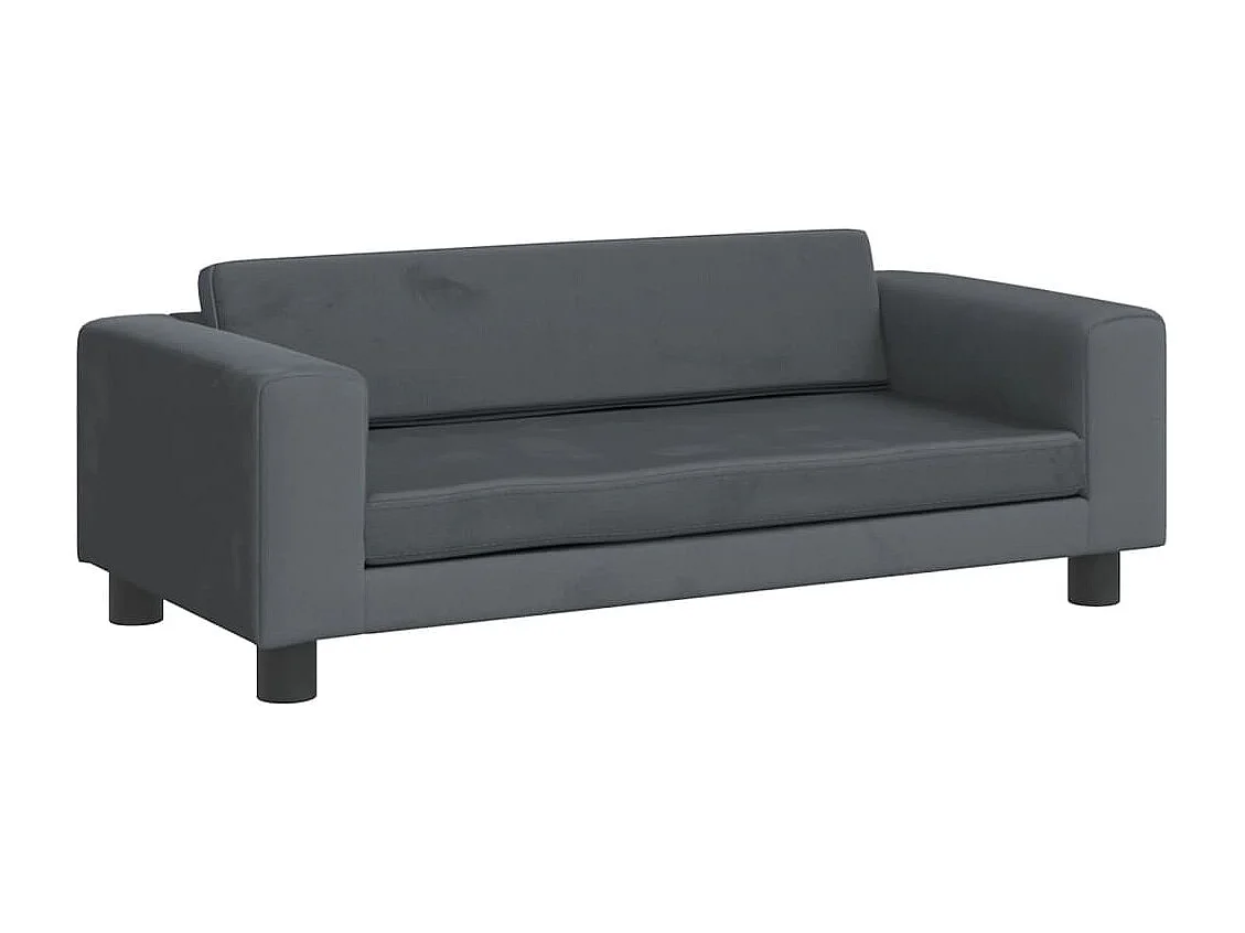 Grace  Lit pour cen avec extension gris foncé 100x50x30 cm velours