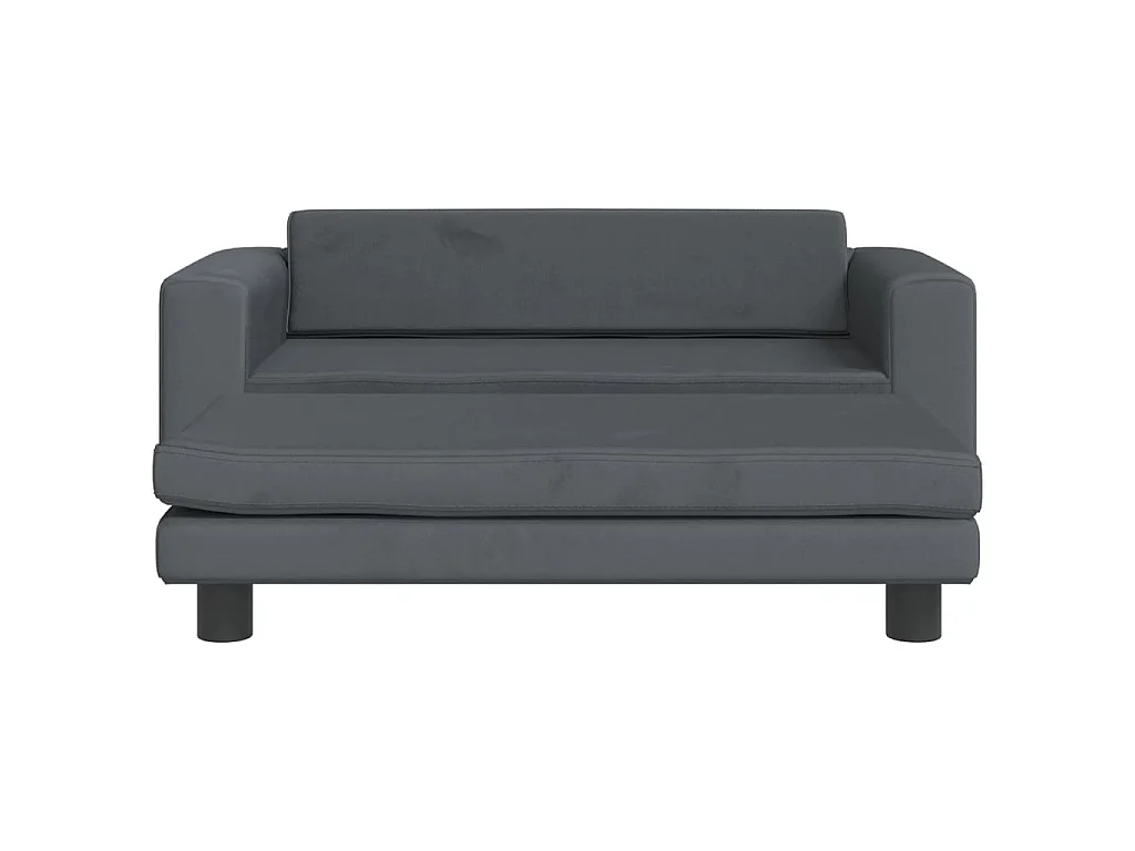 Grace  Lit pour cen avec extension gris foncé 100x50x30 cm velours