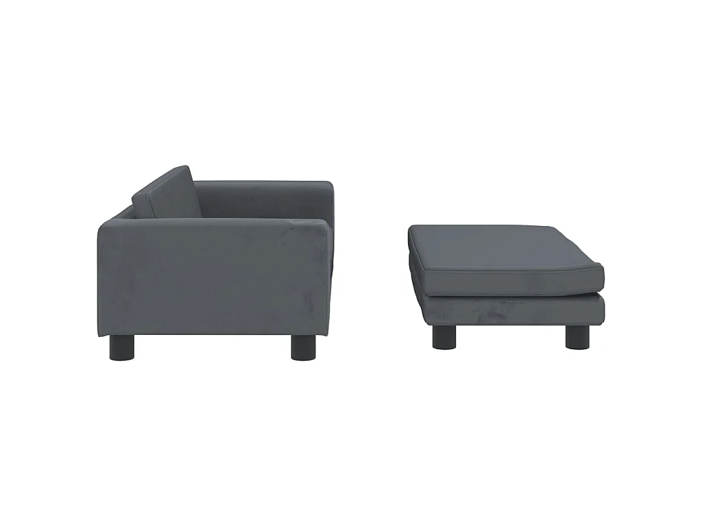 Grace  Lit pour cen avec extension gris foncé 100x50x30 cm velours