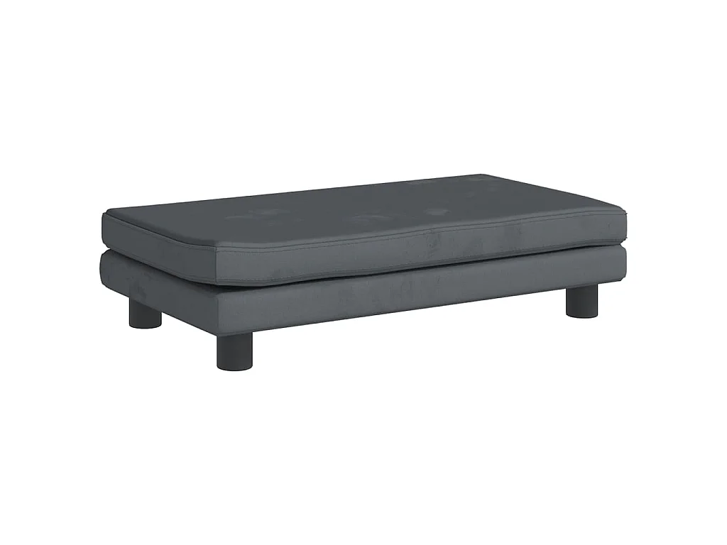 Grace  Lit pour cen avec extension gris foncé 100x50x30 cm velours