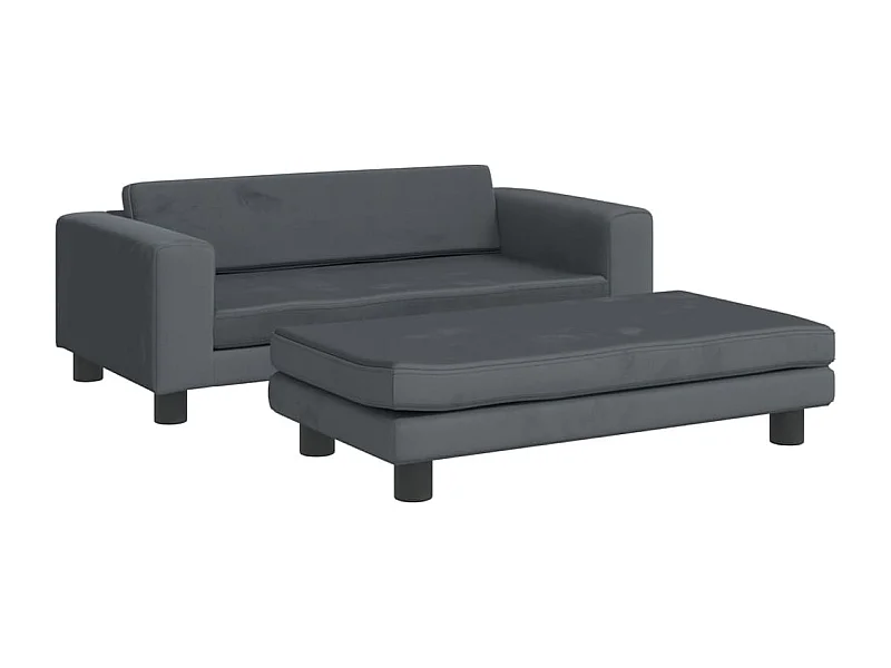 Grace  Lit pour cen avec extension gris foncé 100x50x30 cm velours
