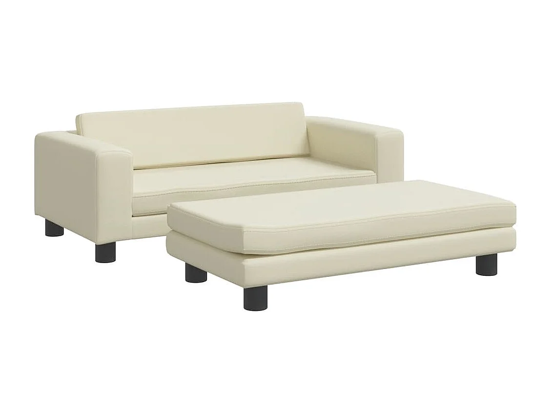 Grace  Lit pour cen avec extension crème 100x50x30 cm similicuir