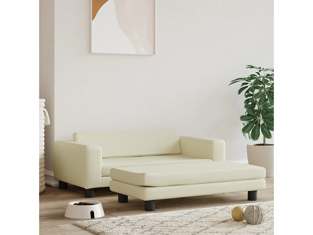 Grace  Hondenmand met verlengstuk 100x50x30 cm kunstleer crèmekleurig