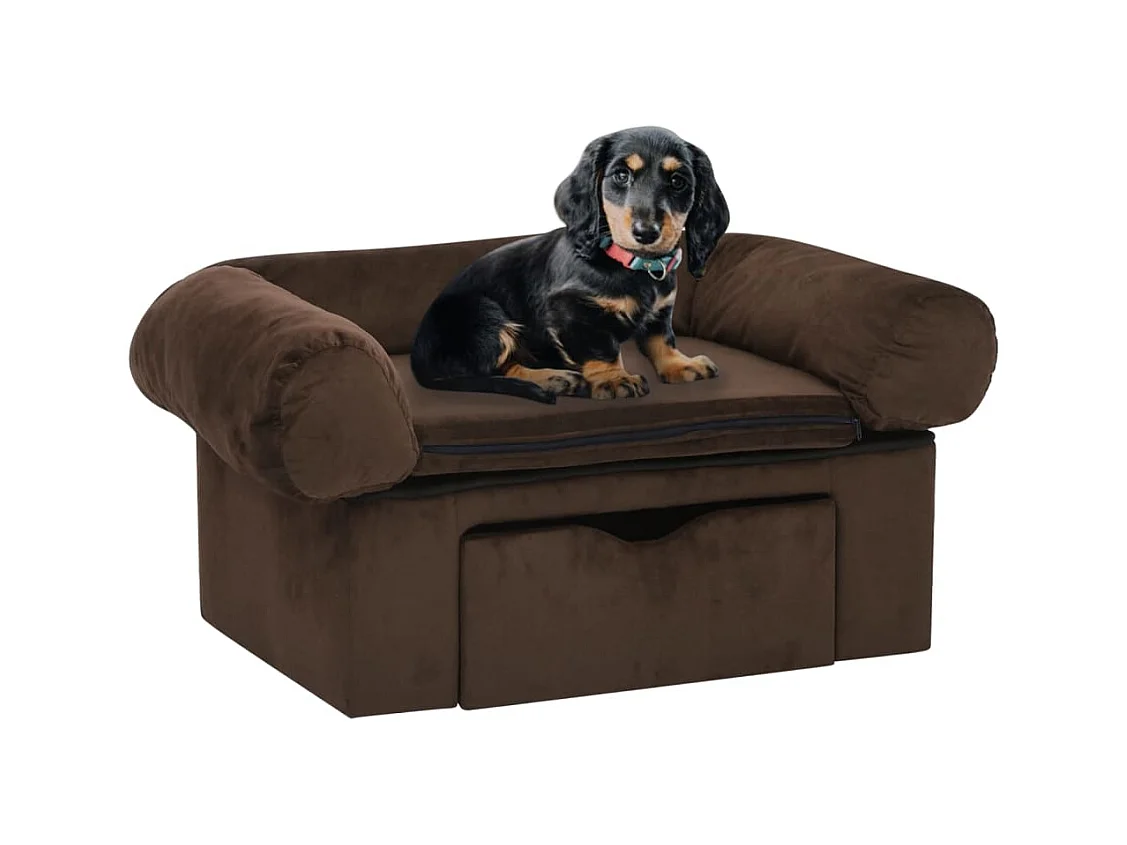 Mjorn  Canapé pour cen avec tiroir Marron 75x50x38 cm Peluche