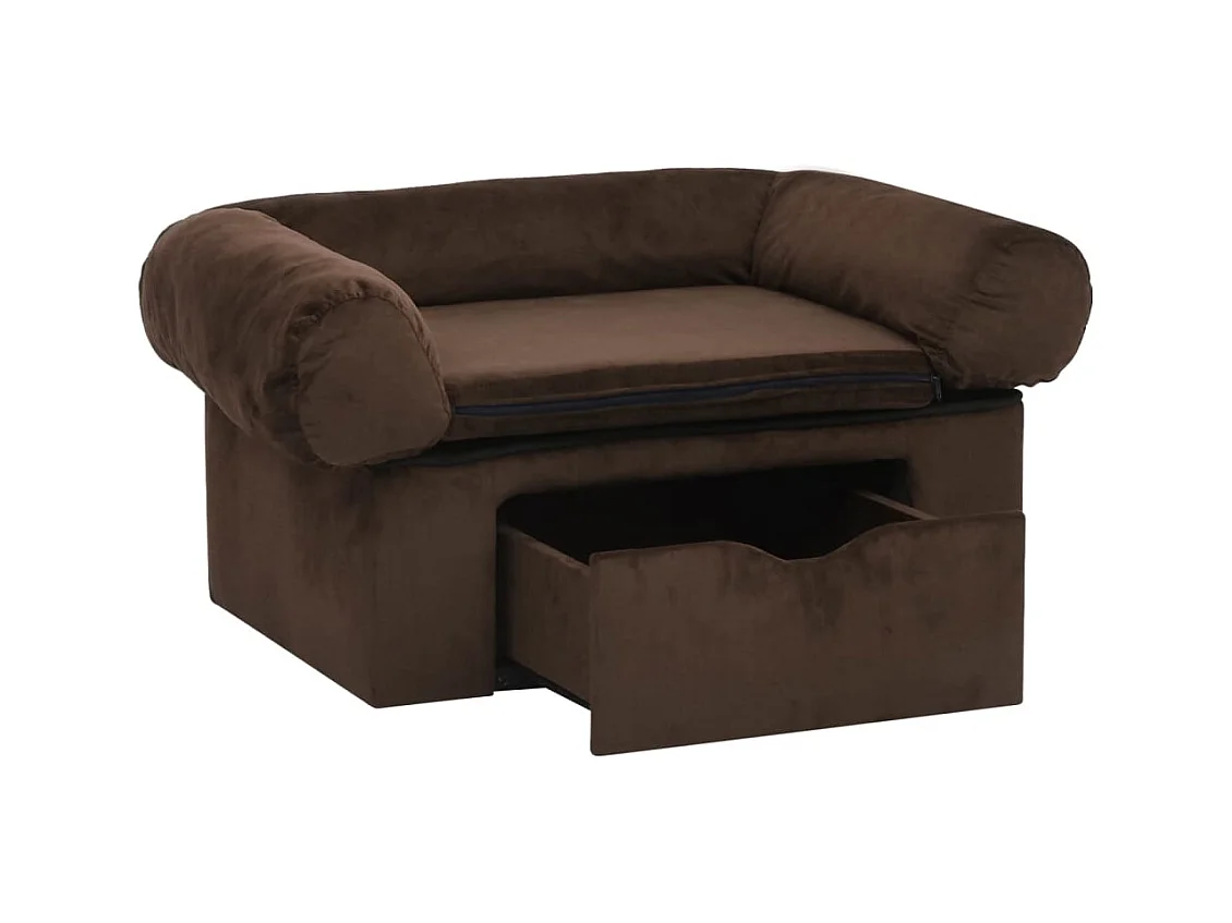 Mjorn  Canapé pour cen avec tiroir Marron 75x50x38 cm Peluche