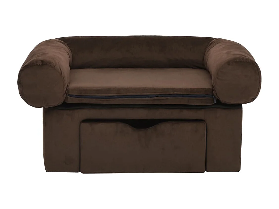 Mjorn  Canapé pour cen avec tiroir Marron 75x50x38 cm Peluche