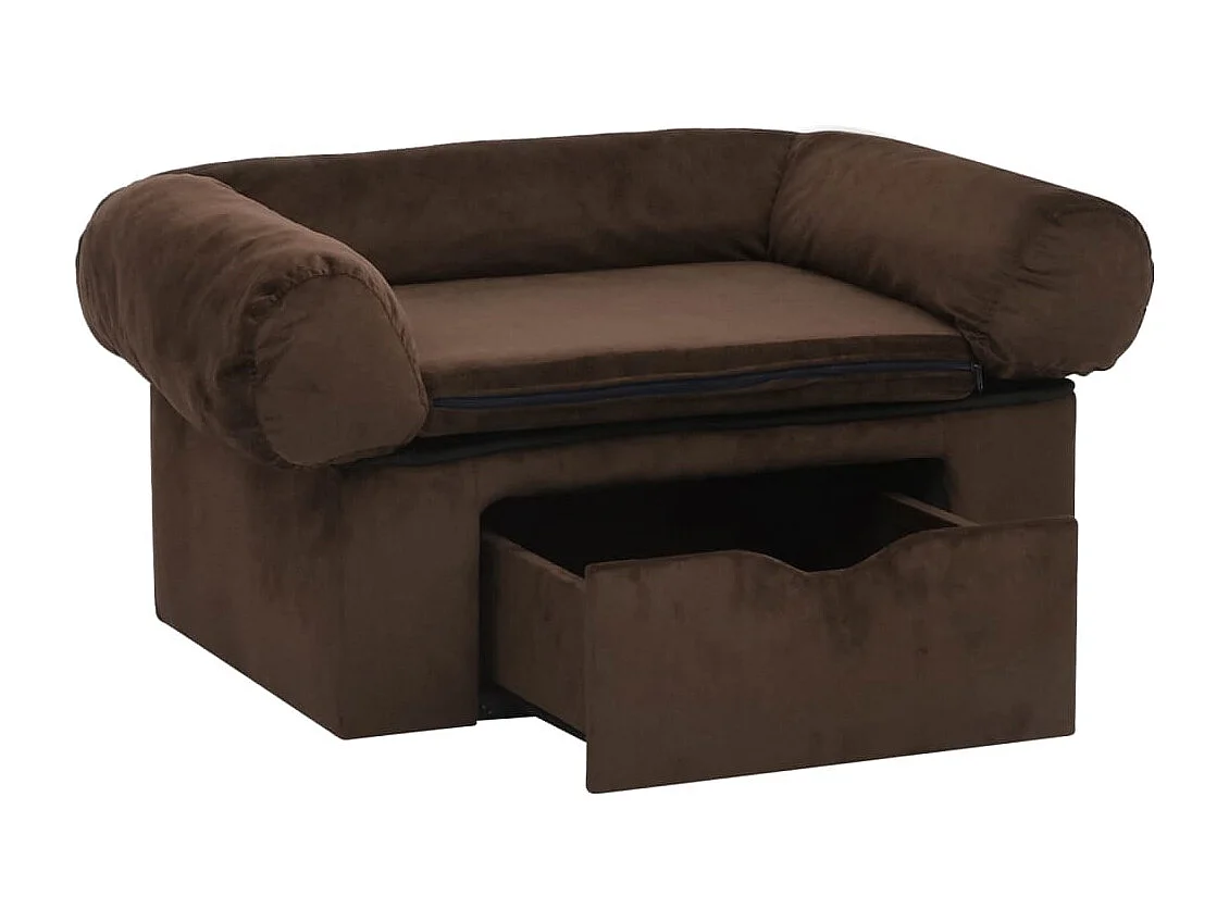 Mjorn  Canapé pour cen avec tiroir Marron 75x50x38 cm Peluche