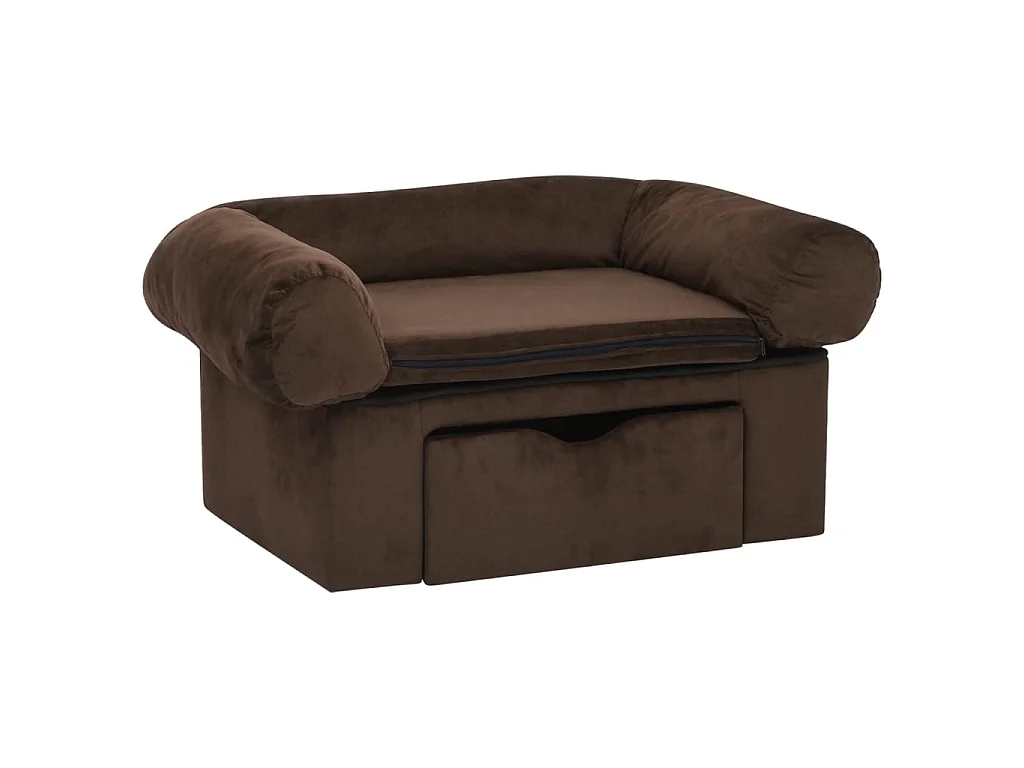 Mjorn  Canapé pour cen avec tiroir Marron 75x50x38 cm Peluche