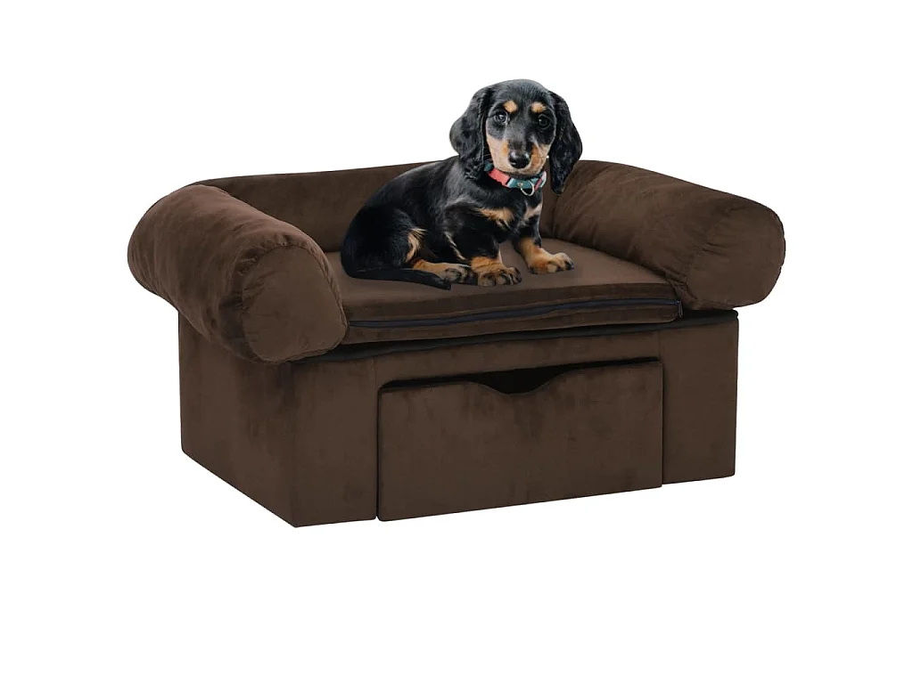 Mjorn  Canapé pour cen avec tiroir Marron 75x50x38 cm Peluche