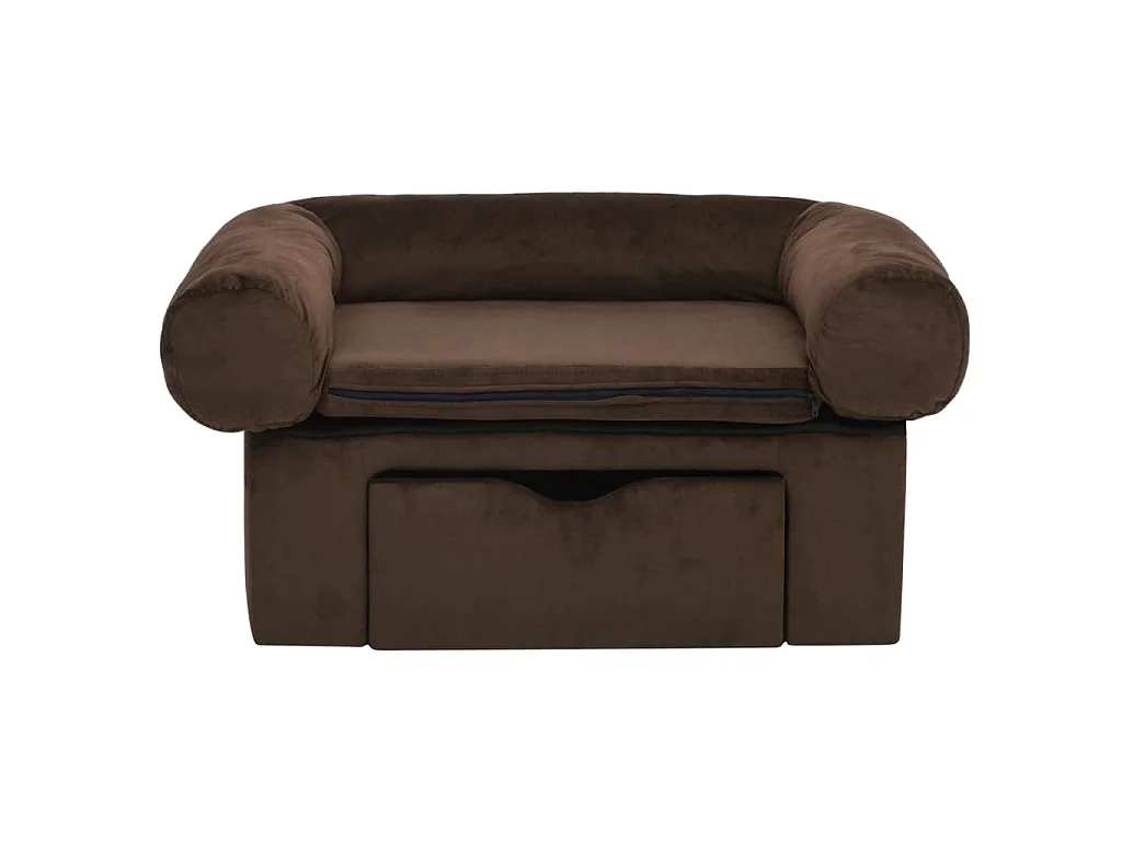 Mjorn  Canapé pour cen avec tiroir Marron 75x50x38 cm Peluche
