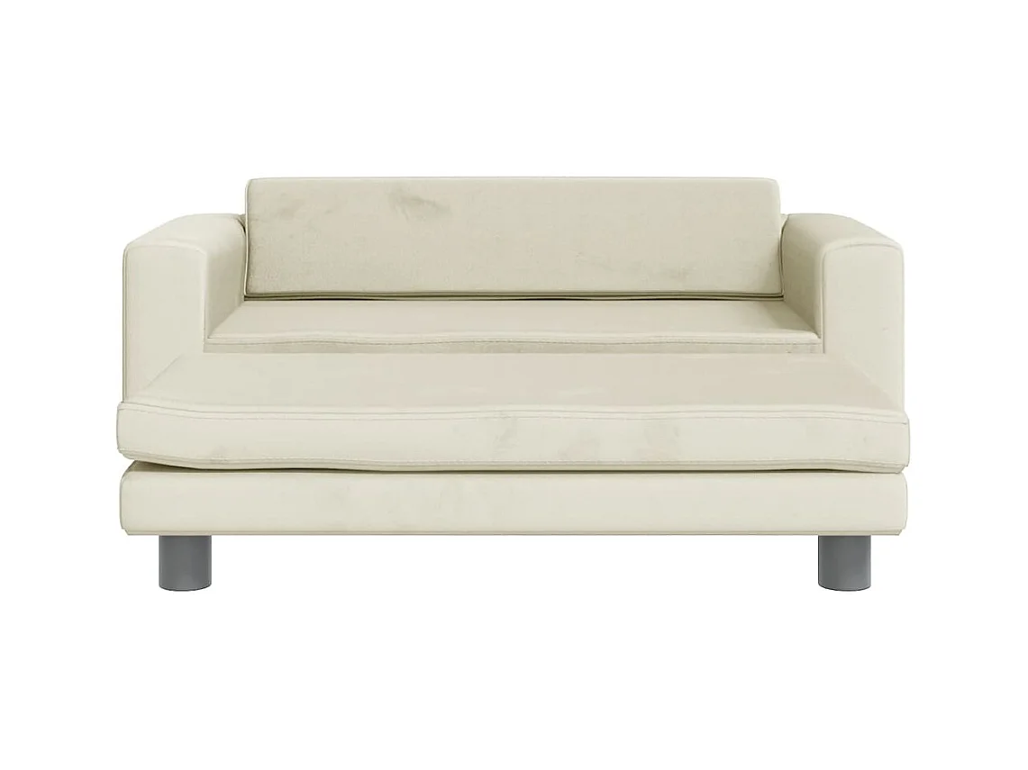 Grace  Lit pour cen avec extension crème 100x50x30 cm velours