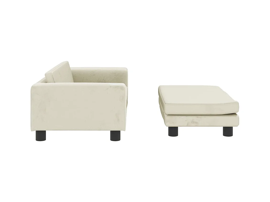 Grace  Lit pour cen avec extension crème 100x50x30 cm velours