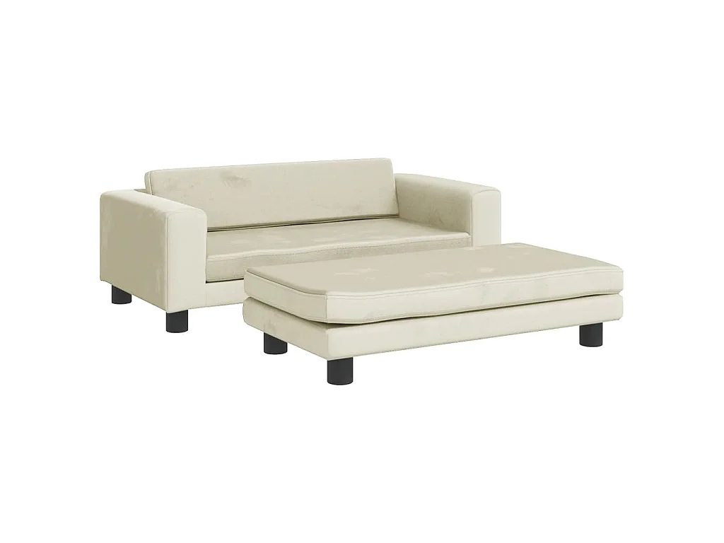 Grace  Hondenmand met verlengstuk 100x50x30 cm fluweel crèmekleurig