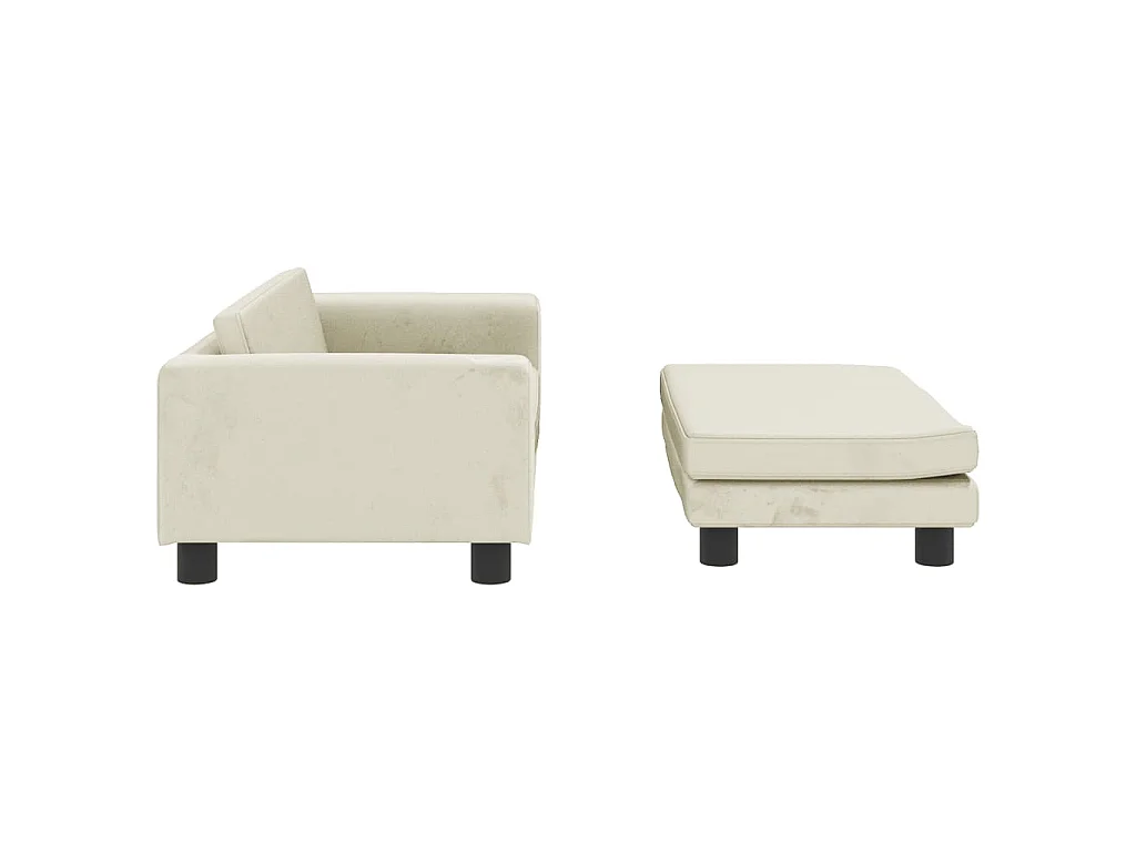 Grace  Hondenmand met verlengstuk 100x50x30 cm fluweel crèmekleurig