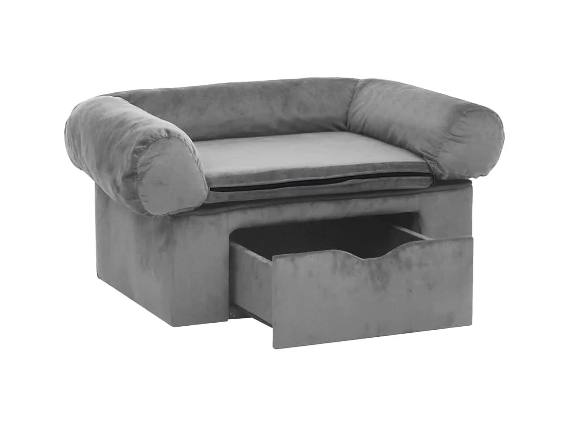 Mjorn  Canapé pour cen avec tiroir Gris 75x50x38 cm Peluche