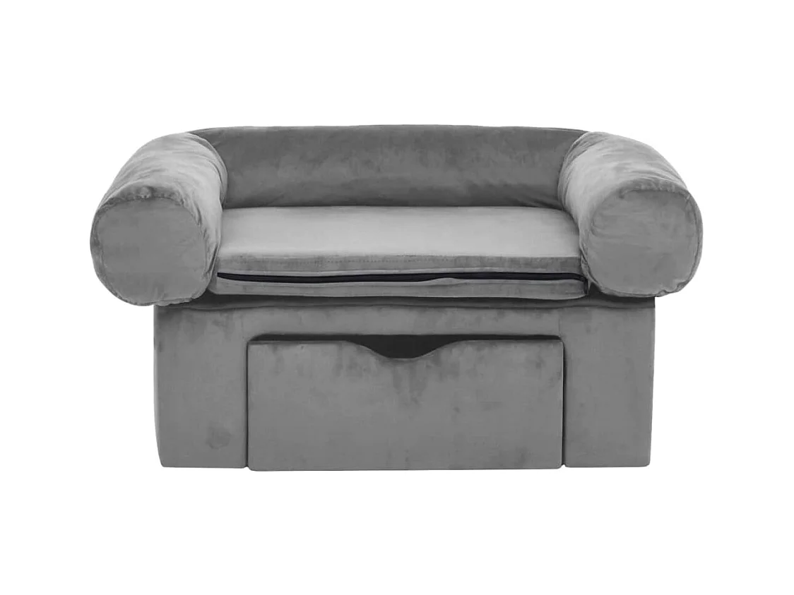 Mjorn  Canapé pour cen avec tiroir Gris 75x50x38 cm Peluche