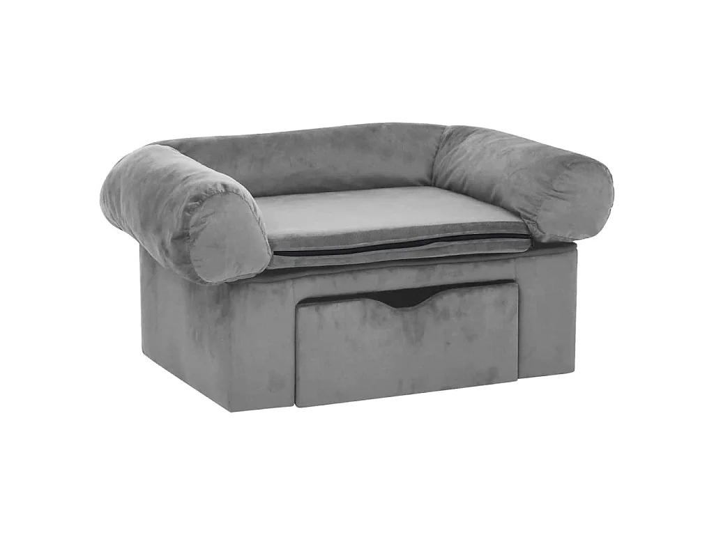 Mjorn  Canapé pour cen avec tiroir Gris 75x50x38 cm Peluche