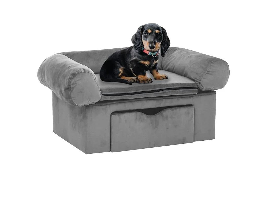 Mjorn  Canapé pour cen avec tiroir Gris 75x50x38 cm Peluche