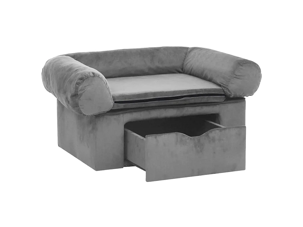 Mjorn  Canapé pour cen avec tiroir Gris 75x50x38 cm Peluche