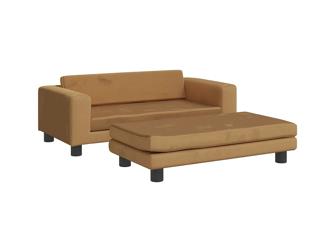 Grace  Lit pour cen avec extension marron 100x50x30 cm velours