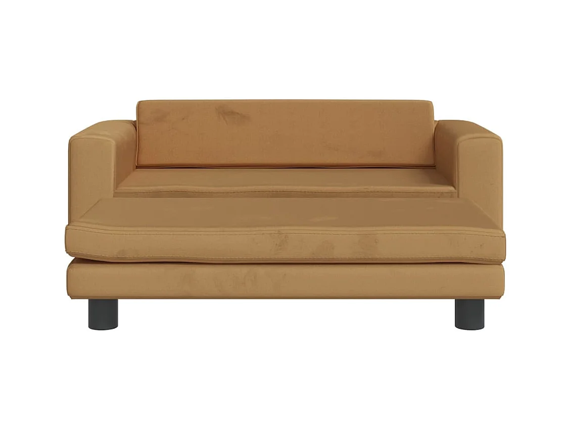 Grace  Lit pour cen avec extension marron 100x50x30 cm velours