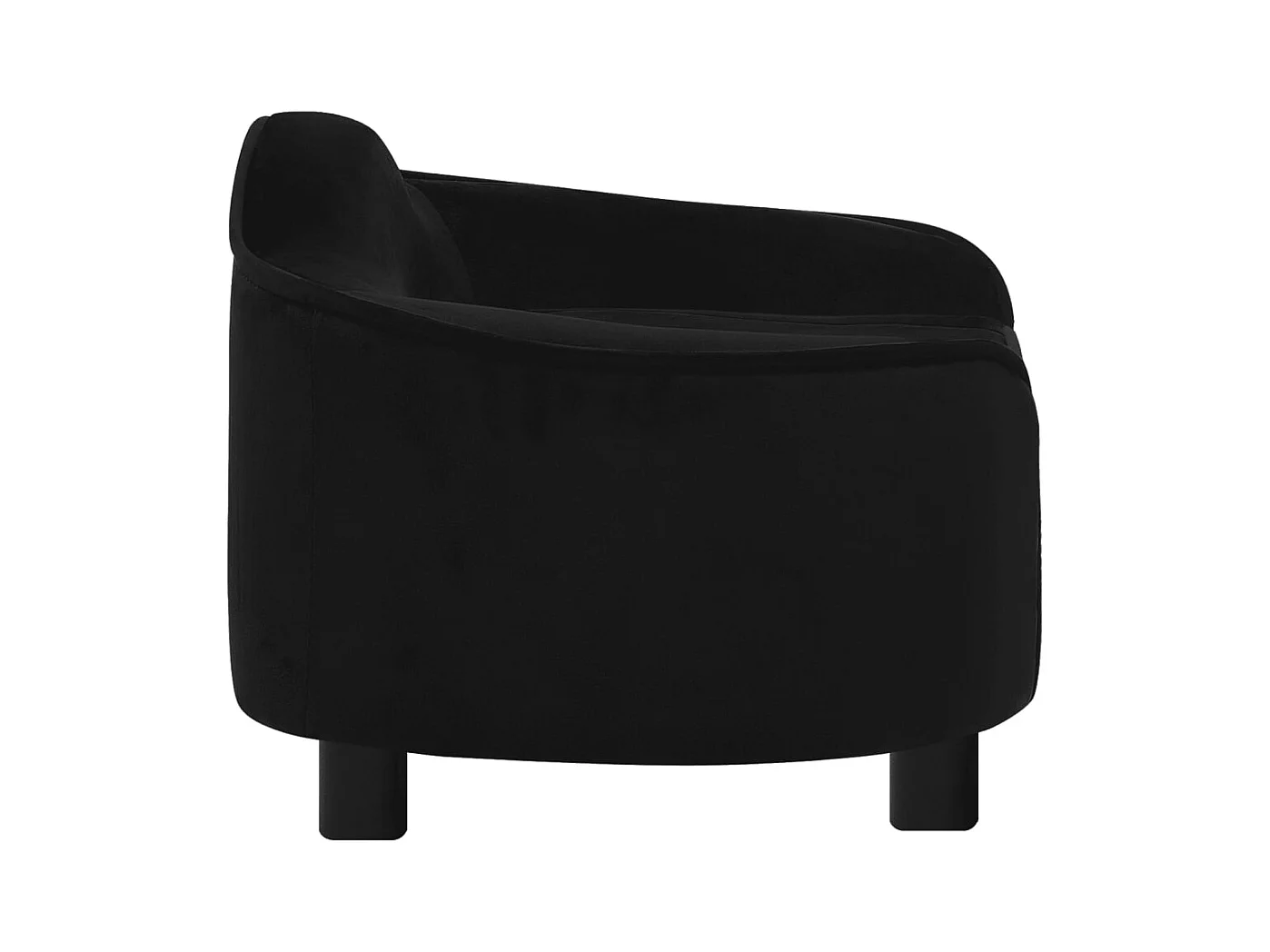 Angelika  Canapé pour cen Noir 67x47x36 cm Peluche