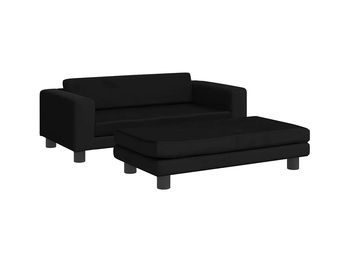 Grace  Lit pour cen avec extension noir 100x50x30 cm velours