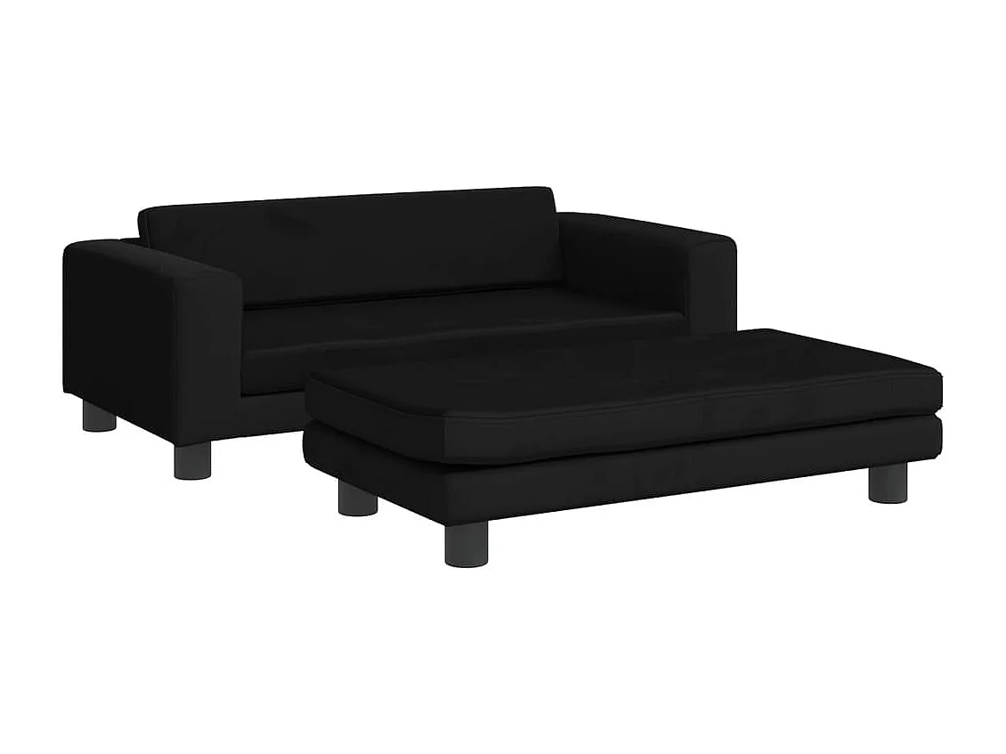 Grace  Lit pour cen avec extension noir 100x50x30 cm velours