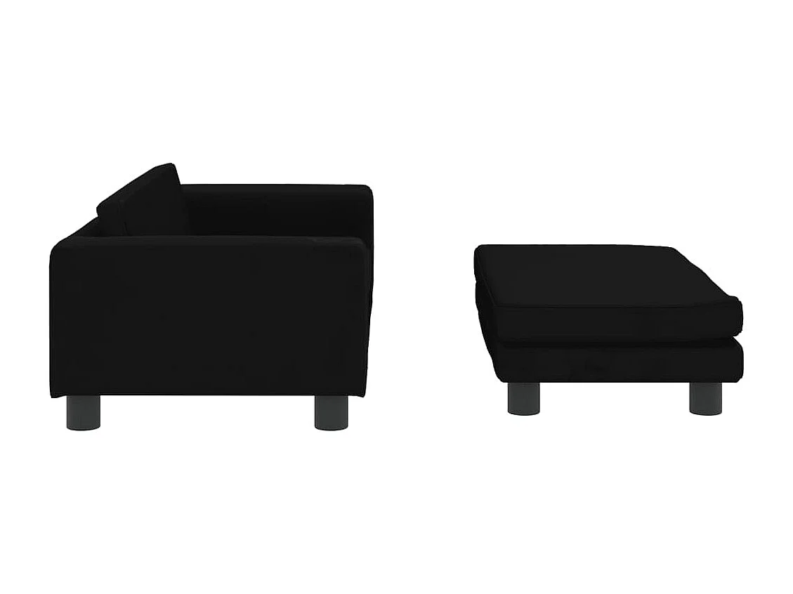 Grace  Lit pour cen avec extension noir 100x50x30 cm velours