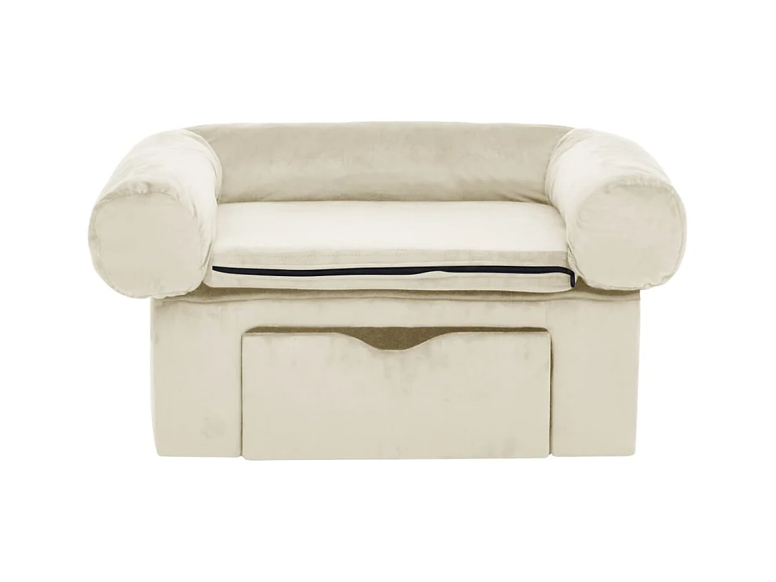 Mjorn  Canapé pour cen avec tiroir Crème 75x50x38 cm Peluche