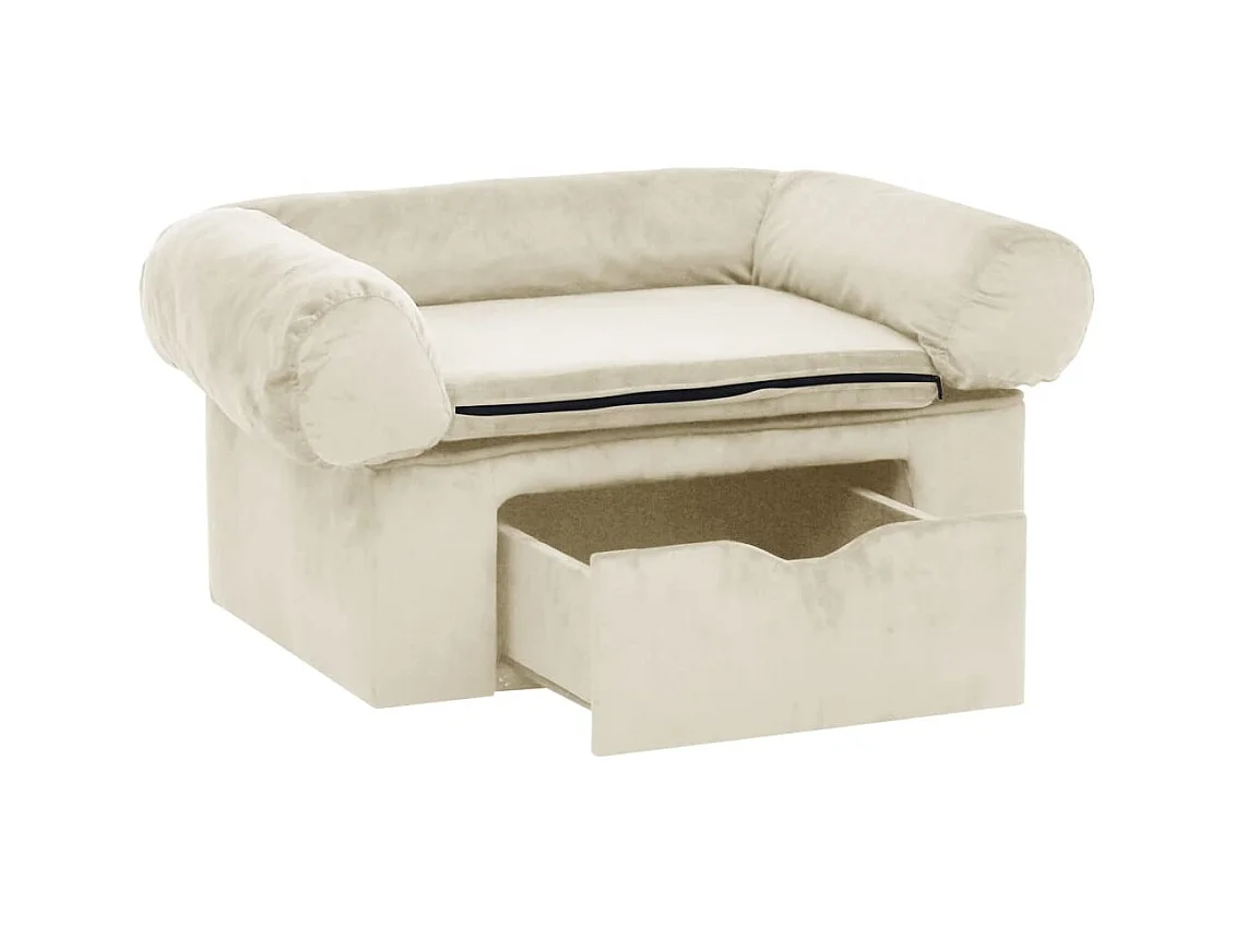 Mjorn  Canapé pour cen avec tiroir Crème 75x50x38 cm Peluche