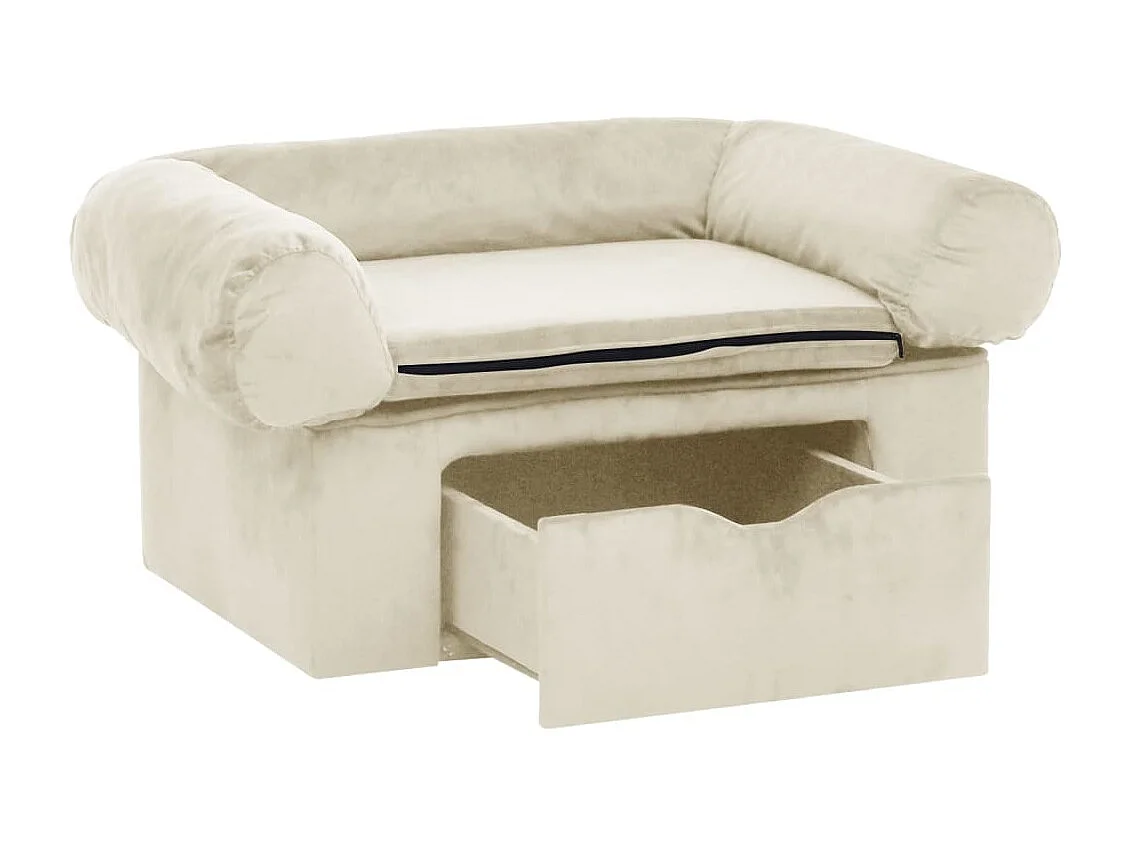 Mjorn  Canapé pour cen avec tiroir Crème 75x50x38 cm Peluche