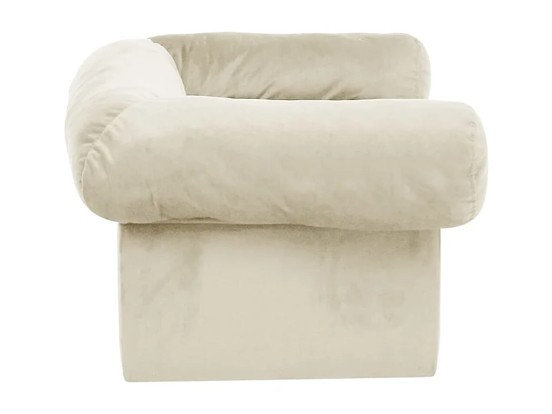 Mjorn  Hondenbank met lade 75x50x38 cm pluche crèmekleurig