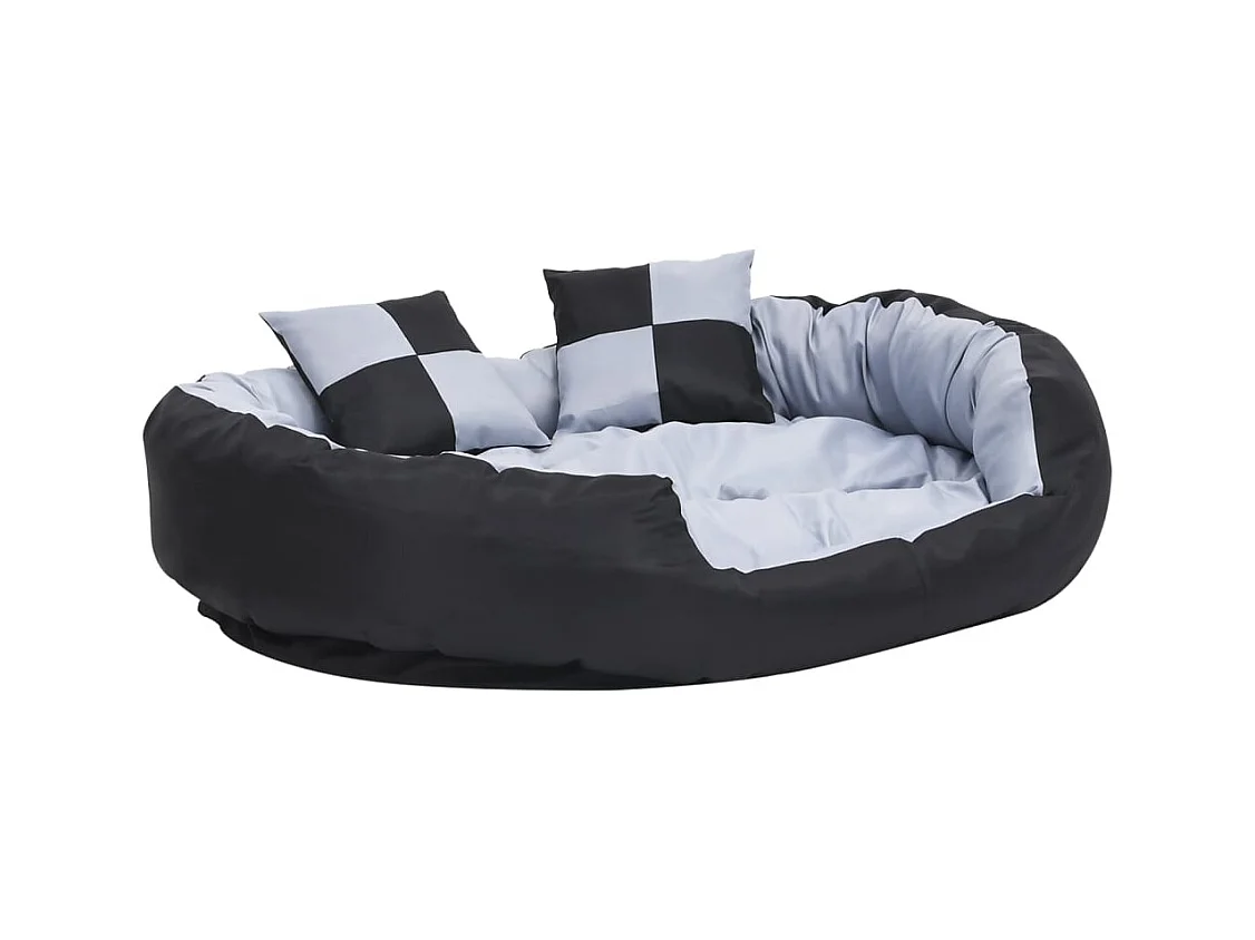 Iris Leigh  Coussin réversible lavable pour cen Gris et noir 110x80x23 cm