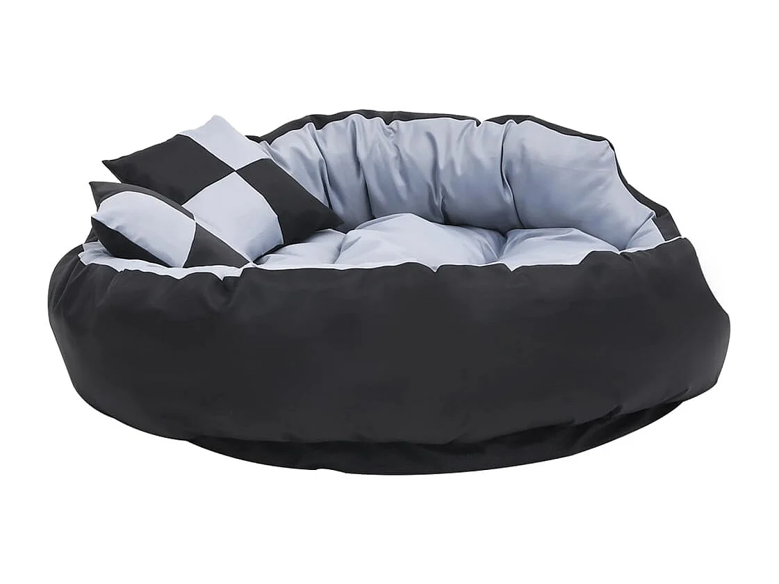 Iris Leigh  Coussin réversible lavable pour cen Gris et noir 110x80x23 cm