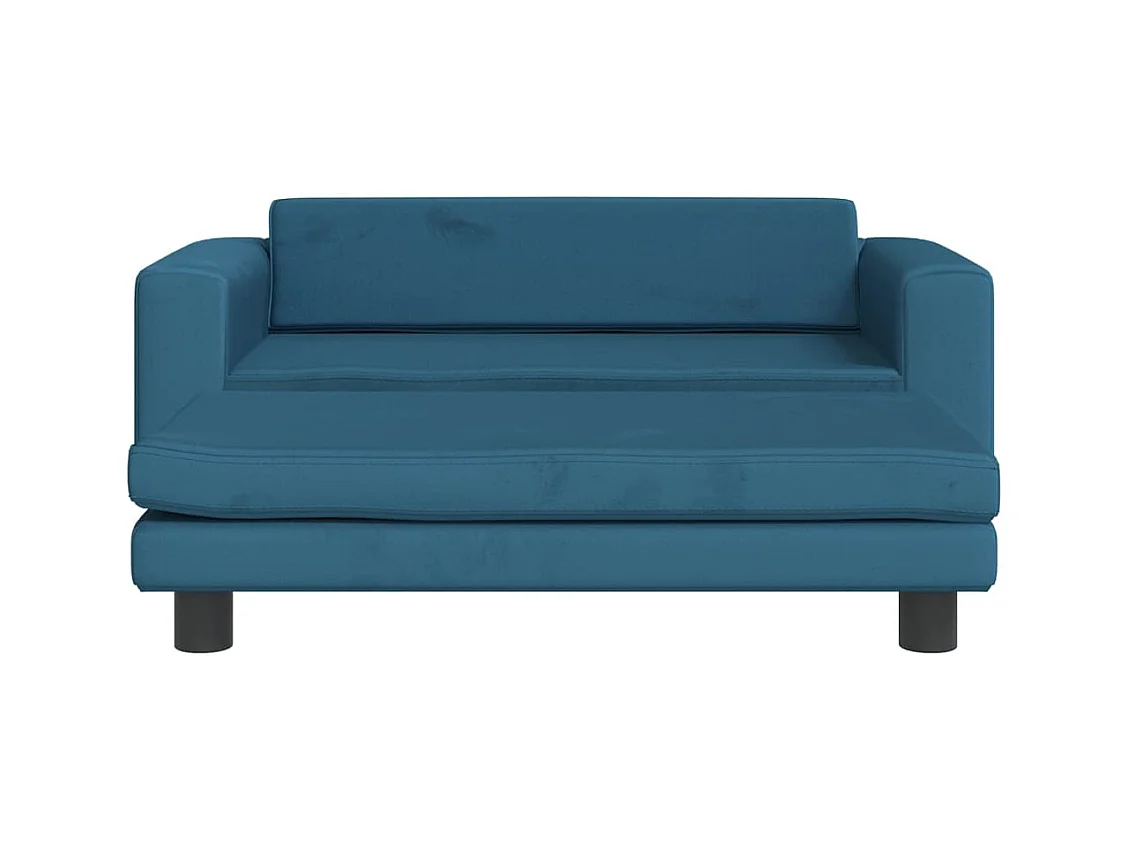 Grace  Lit pour cen avec extension bleu 100x50x30 cm velours