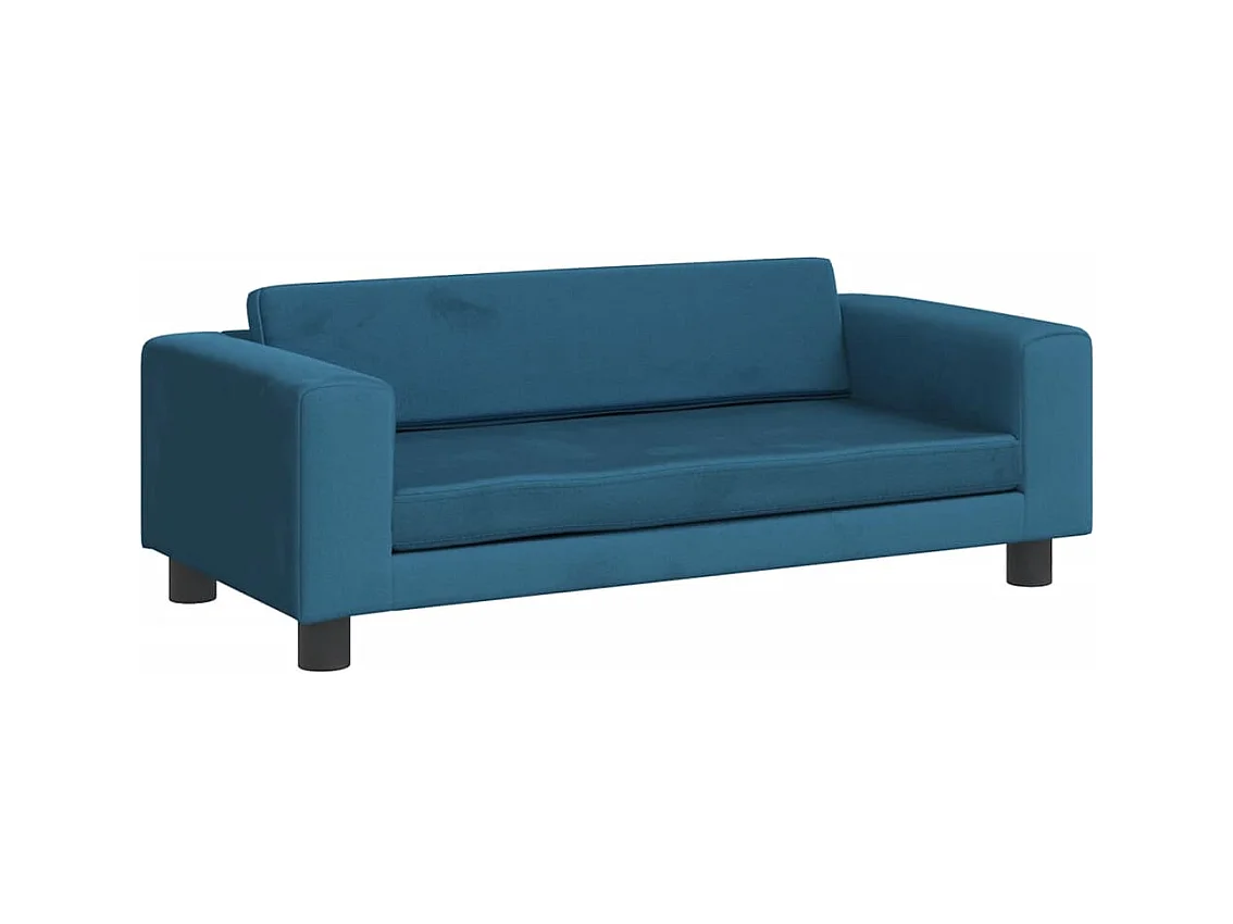 Grace  Lit pour cen avec extension bleu 100x50x30 cm velours