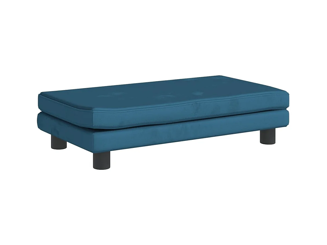 Grace  Lit pour cen avec extension bleu 100x50x30 cm velours